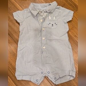 Carter's Blue and White Striped Bodysuit